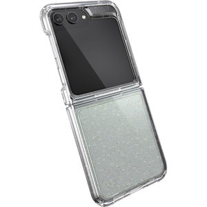 image:imageSpeck Clear Samsung Galaxy Z Flip 5 Case  Foldable Scratch Resistant amp Drop Protection  AntiYellowing Clear Phone Case for Galaxy Z Flip 5  Presidio PerfectClear with Gold GlitterClear with Gold Glitter