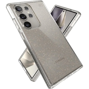 image:imageSpeck Presidio 2 Grip Samsung Galaxy S23 Case  Drop amp Camera Protection SoftTouch Secure Grip Wireless Charging Compatible Shock Absorbant Galaxy S23 Case  Charcoal GreyClear w Gold Glitter