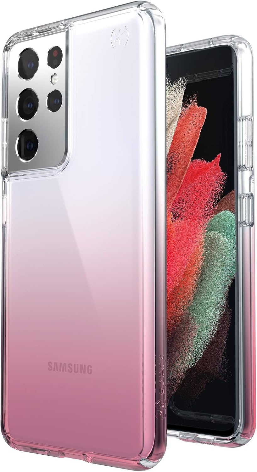 image:imageSpeck Products Presidio Perfect Clear Ombre Samsung Galaxy S21 Ultra 5G Case ClearVintage Rose FadeOmbre
