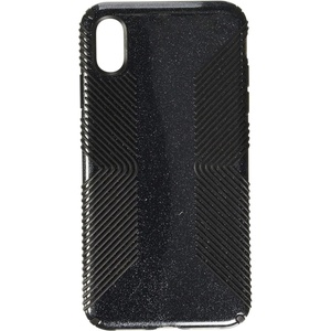 image:imageSpeck Presidio Grip iPhone XS Max Case  Slim Fit Silicone BlackBlackObsidian Black with Silver GlitterBlack