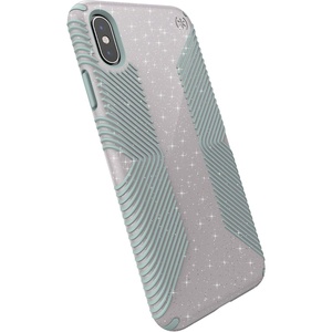 image:imageSpeck Presidio Grip iPhone XS Max Case  Slim Fit Silicone BlackBlackWhitestone Grey GlitterBlue
