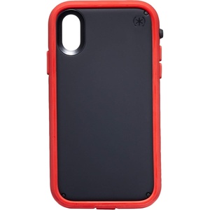 image:imageSpeck Presidio Inked iPhone XR Case Stripe Gold SpecksMarble Grey 1320938902 GrayBlackBlackDark Poppy Red