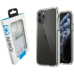 image:imageSpeck Presidio Pro Slim Fit Case for iPhone 11 Pro  Filigree GreySlate GreyClear with Gold GlitterClear