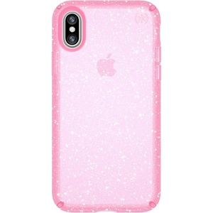 image:imageSpeck iPhone XS Presidio Clear  Glitter Case ScratchResistant IMPACTIUM 8Foot Drop Protected iPhone Case that Resists UV Yellowing Gold GlitterBella PinkBella Pink With Gold GlitterBella Pink