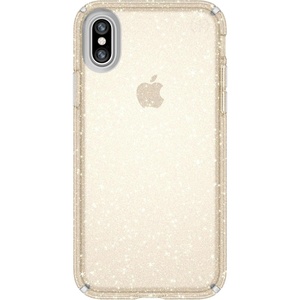 image:imageSpeck iPhone XS Presidio Clear  Glitter Case ScratchResistant IMPACTIUM 8Foot Drop Protected iPhone Case that Resists UV Yellowing Gold GlitterBella PinkClear With Gold GlitterClear