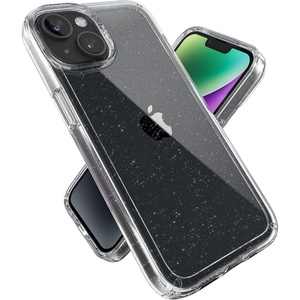 image:imageSpeck Clear iPhone 14 amp iPhone 13 Case  Drop Protection Scratch Resistant amp AntiYellowing Dual Layer Case for iPhone 14 amp iPhone 13 Case for 61 inch Model  GemShellClearClear WPlatinum Glitter