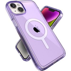 image:imageSpeck Clear iPhone 15 Plus amp 14 Plus Case  Slim Built for MagSafe Scratch Resistant amp Drop Protection Clear Phone Case  AntiYellowing  67 iPhone Case  Dual Layer  Platinum Glitter GemShellAmethyst PurpleClear