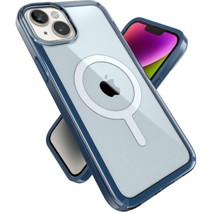 image:imageSpeck Clear iPhone 15 Plus amp 14 Plus Case  Slim Built for MagSafe Scratch Resistant amp Drop Protection Clear Phone Case  AntiYellowing  67 iPhone Case  Dual Layer  Platinum Glitter GemShellGlass NavyWinter Navy