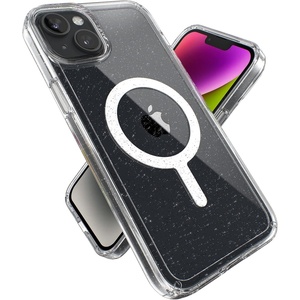 image:imageSpeck Clear iPhone 15 Plus amp 14 Plus Case  Slim Built for MagSafe Scratch Resistant amp Drop Protection Clear Phone Case  AntiYellowing  67 iPhone Case  Dual Layer  Platinum Glitter GemShellClearClear WPlatinum Glitter