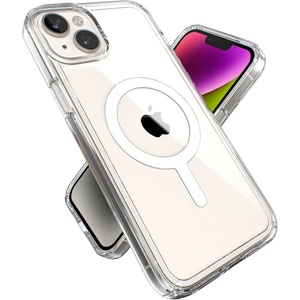 image:imageSpeck Clear iPhone 15 Plus amp 14 Plus Case  Slim Built for MagSafe Scratch Resistant amp Drop Protection Clear Phone Case  AntiYellowing  67 iPhone Case  Dual Layer  Platinum Glitter GemShellClearClear