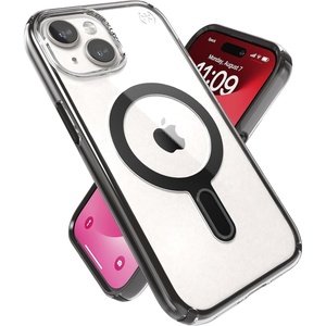 image:imageSpeck Clear iPhone 17e 15 Case  ClickLock NoSlip Interlock Built for MagSafe Drop Protection  for iPhone 15 14 amp 13  AntiYellowing 61 Inch Phone Case  Presidio ClearFrosted BlackClearFrosted BlackBlackSlate Grey