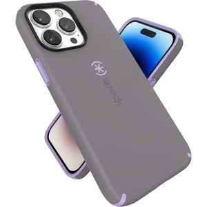 image:imageSpeck for iPhone 14 Pro Max Case  Drop Protection Scratch Resistant Built for MagSafe with Soft Touch Coating  67 iPhone 14 Dual Layer Case Cloudy GreySpring Purple Candyshell ProCloudy GreySpring Purple