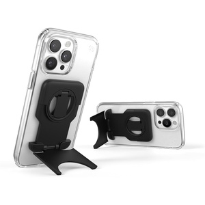 image:imageSpeck iPhone Grip Viewing Stand MagSafe Accessory  ClickLock NoSlip Interlock  360 Adjustable Finger Grip Mounts to MacBook Continuity Camera for iPhone  StandyGrip  Black