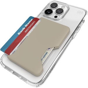 image:imageSpeck iPhone Wallet MagSafe Accessory  Removable ClickLock NoSlip Interlock  Holds 13 Cards  Soft Touch Finish Scratch Resistant Card Holder Built for MagSafe  BlackClicklock Wallet  Pale Oak
