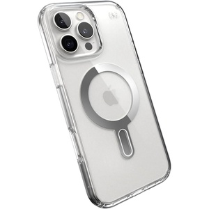 image:imageSpeck CandyShell Grip Case iPhone 16 Plus  Slim MagSafe Case for Women and Men  WhiteBlackClearChrome  ClickLock