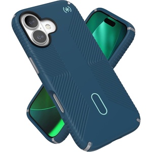 image:imageSpeck PRESIDIO2 Grip for iPhone 17 Case ClickLock Interlock Slim Protective Case DEEP SEASilver MetallicSpell Blue