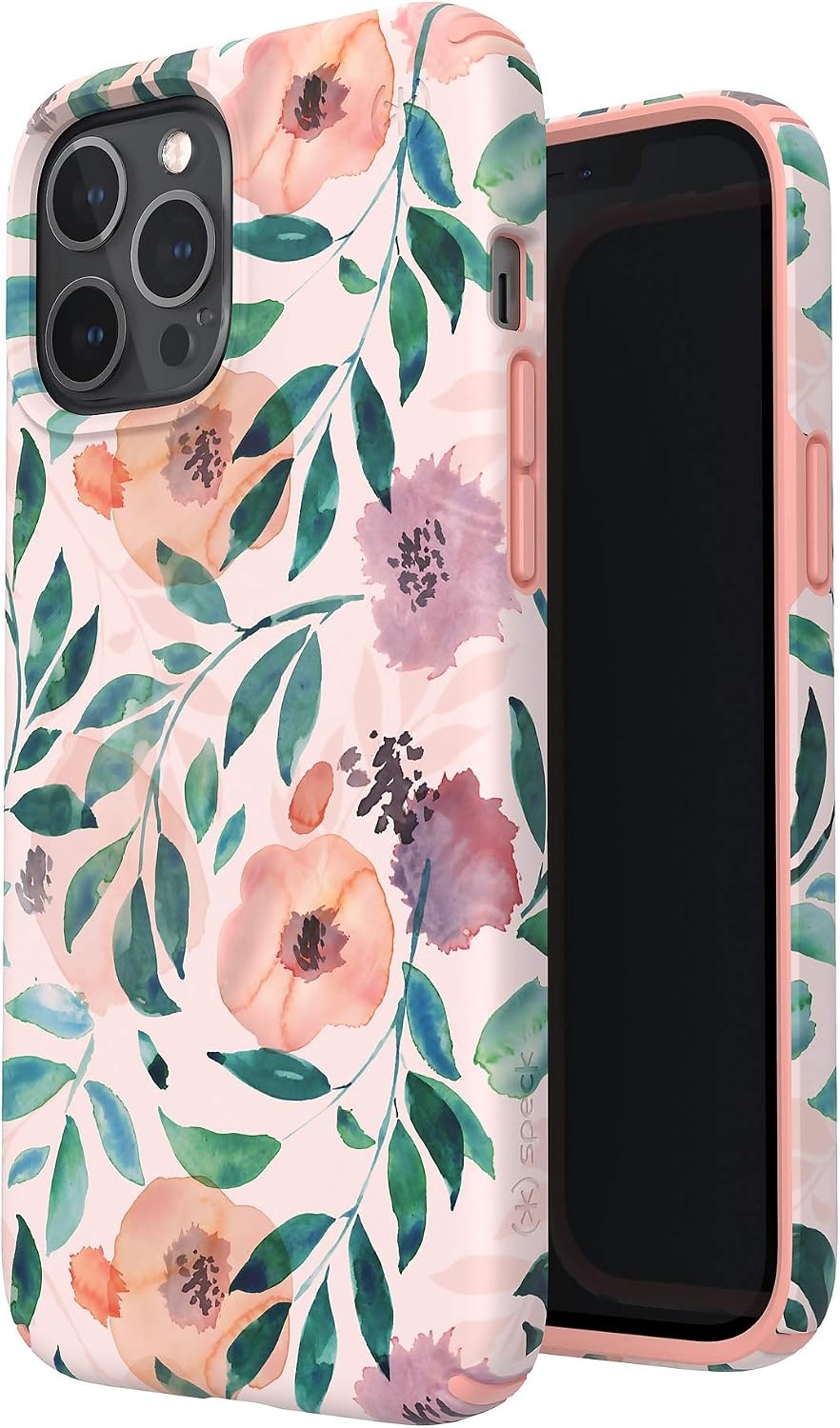 image:imageSpeck Products Presidio Edition iPhone 12 Pro Max Case WhiteRosy PinkWatercolor RosesWhiteRosy PinkWatercolor Roses