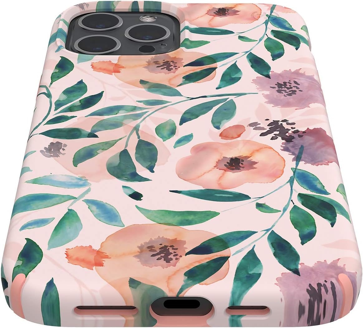 image:imageSpeck Products Presidio Edition iPhone 12 Pro Max Case WhiteRosy PinkWatercolor RosesWhiteRosy PinkWatercolor Roses